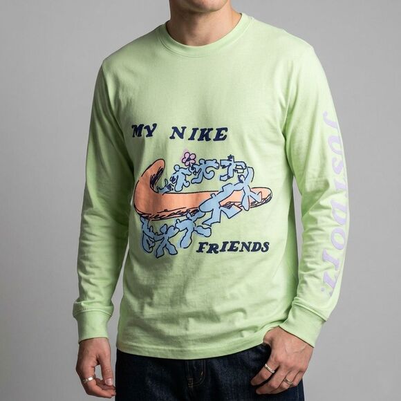 Nike Other - NWT Nike Tee My Nike Friends Shirt Mens Small Green Embroidered Long Sleeve